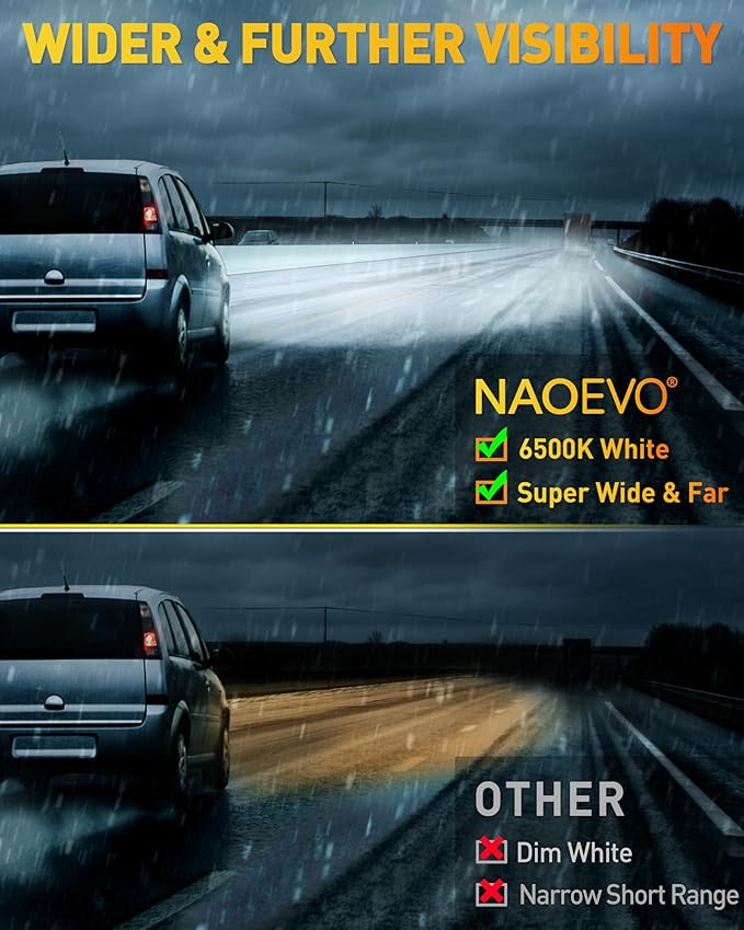 NAOEVO 4 Inch LED Pod Lights, 480W 48, 000LM LED Fog/Driving/Off Road Lights ...