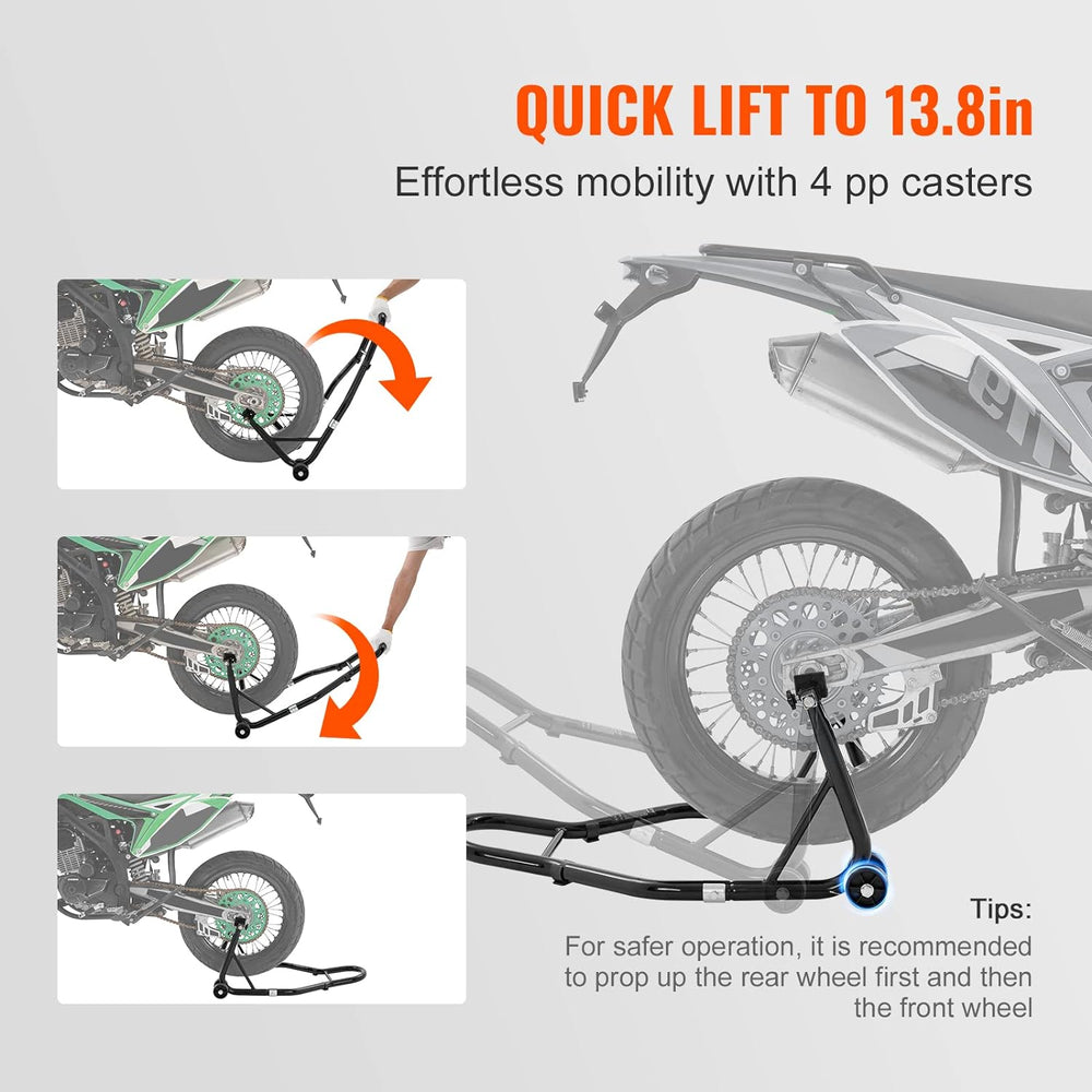 vevor Motorcycle Stand Lift 850lbs Front Rear Combo Stand Lift Stand Front Wh...