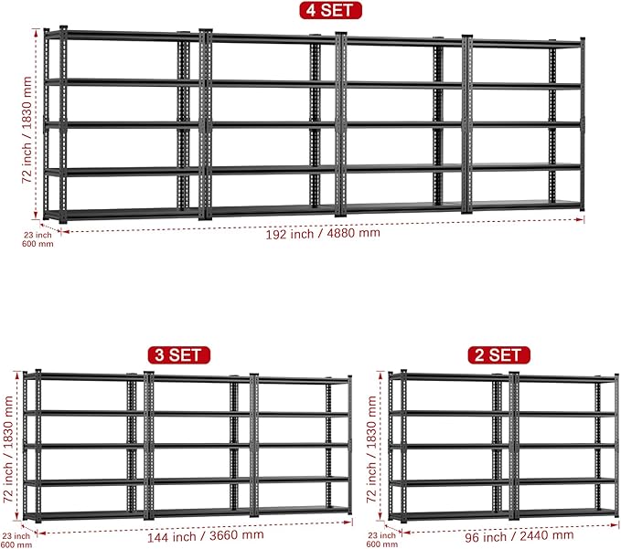 Garage Shelving, Boltless Assembly, Adjustable Large Garage Storage Shelves