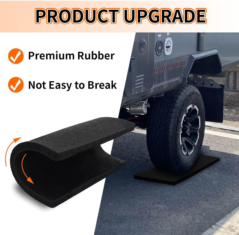 OULEME RV Leveling Block Flex Pads, 12” Rubber Jack Pads, Anti-Vibration &...