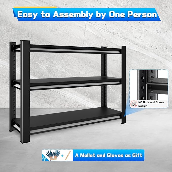 40" W Garage Shelving Heavy Duty,1500LBS Loads Adjustable Garage Storage...