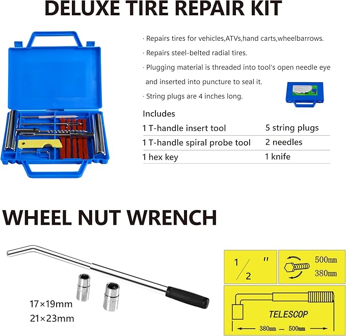 5 Piece Car Truck Floor Jack Service, Hydraulic Trolley Floor Jack & Jack