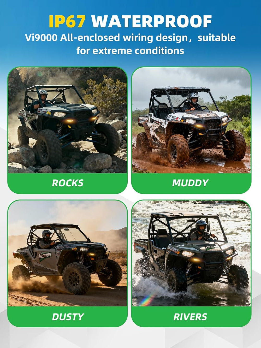 UTV Turn Signal Kit with 110D Horn, Pre-Wired Plug & Play UTV/ATV Univers...