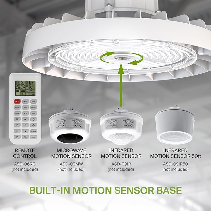 ASD LED High Bay UFO Light Fixture, Commercial Shop Lighting | 3CCT, IP69K