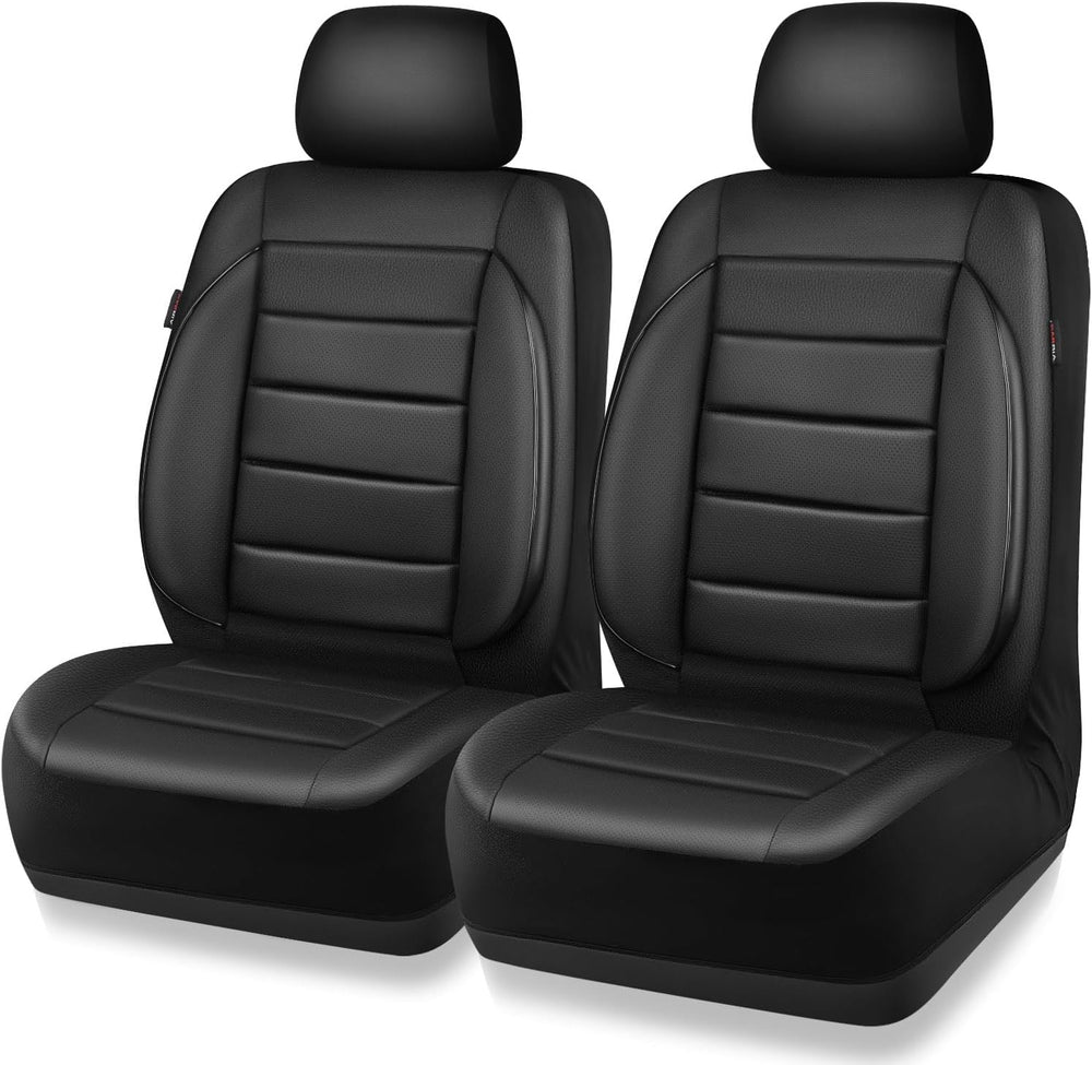 CAR PASS Faux Leather Car Seat Covers Front Seats Only, 3D Foam Support Car S...