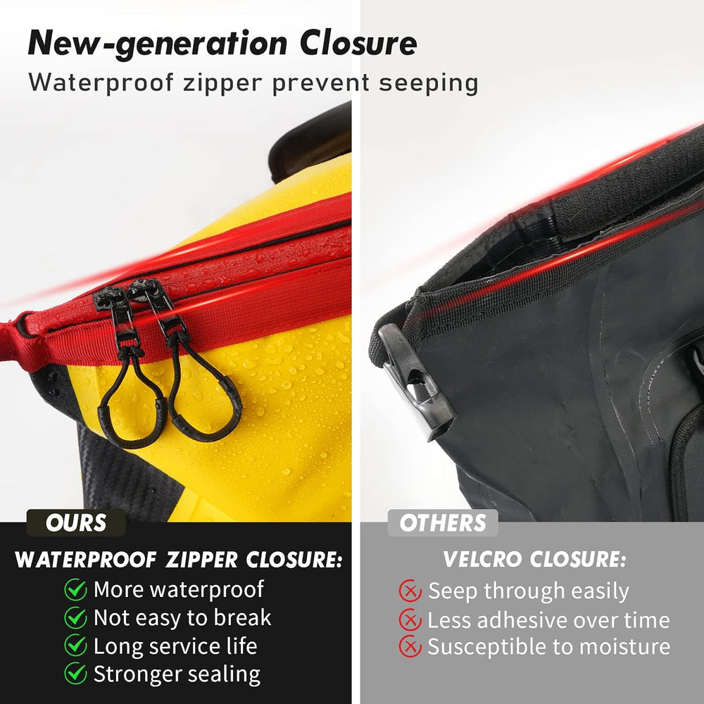 NICECNC Waterproof Motorcycle Dry Duffel Bag 66L, 500D PVC Motorcycle Tail Ba...