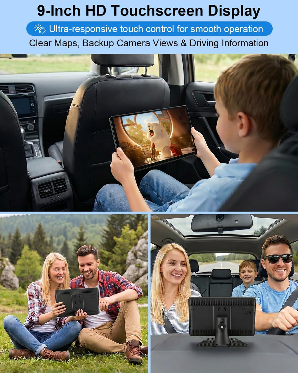 9" CarPlay Screen for Car, Wireless Apple CarPlay & Android Auto