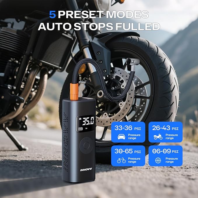 P1 Aluminum Tire Inflator Portable Air Compressor, 3X Faster 150PSI Cordless