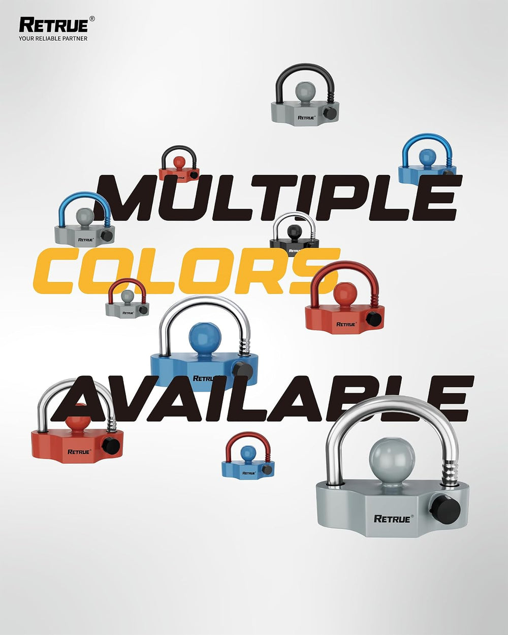 RETRUE Heavy-Duty Universal Coupler Lock Trailer Locks Ball Hitch Trailer Hit...