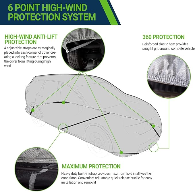 All Weather Waterproof Truck Cover, 7-Layer Non-Woven Cotton Truck Covers