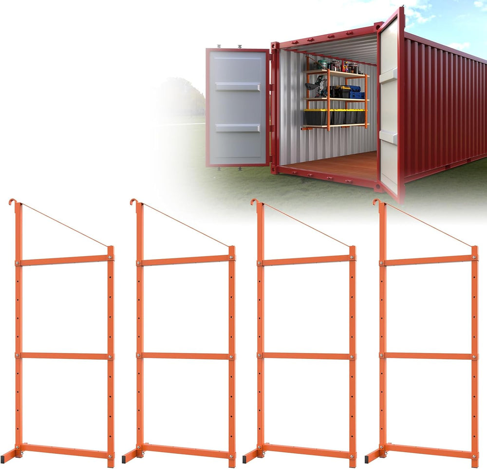 Shipping Container Shelving Bracket Adjustable (4 Pack, Orange)