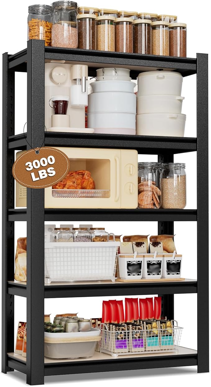 WORKPRO House 5-Tier Shelving Unit, 3000lbs Adjustable Storage Shelves