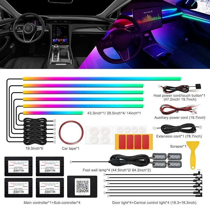 Dreamcolor Acrylic Interior Car LED Strip Light