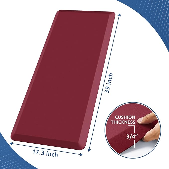 KitchenClouds Kitchen Mat Cushioned Anti Fatigue Kitchen Rug 0.8inch Waterproof