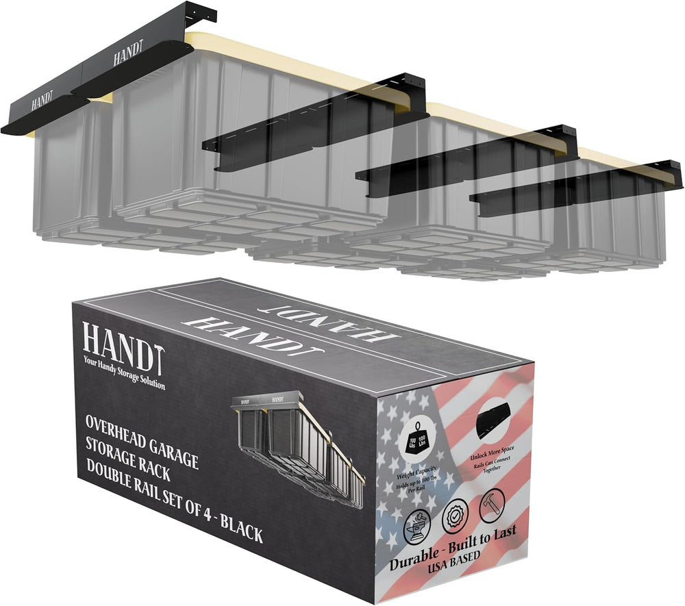 USA Based Overhead Garage Storage Rack, Connectable Heavy Duty Metal Ceiling ...