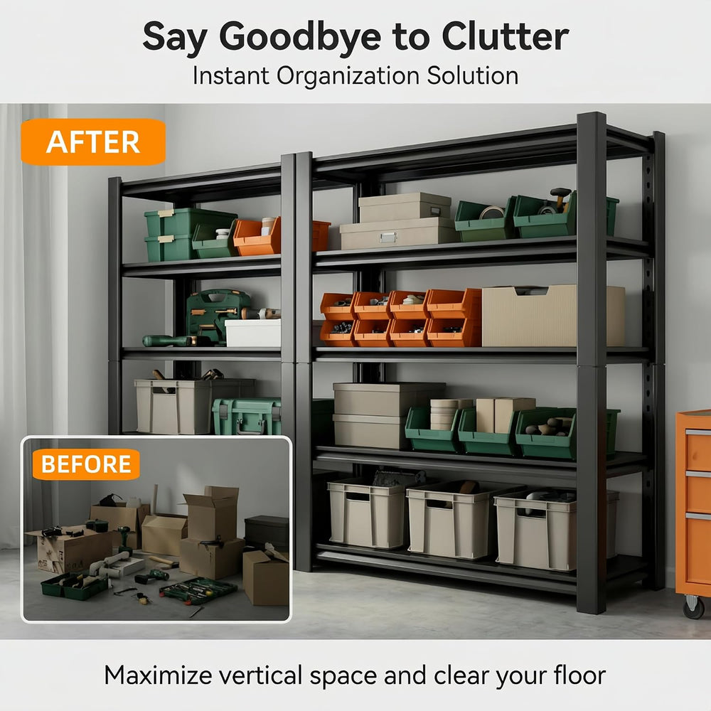 heavy duty shelving,5-Tier Adjustable Shelving Units and storagefor Garage