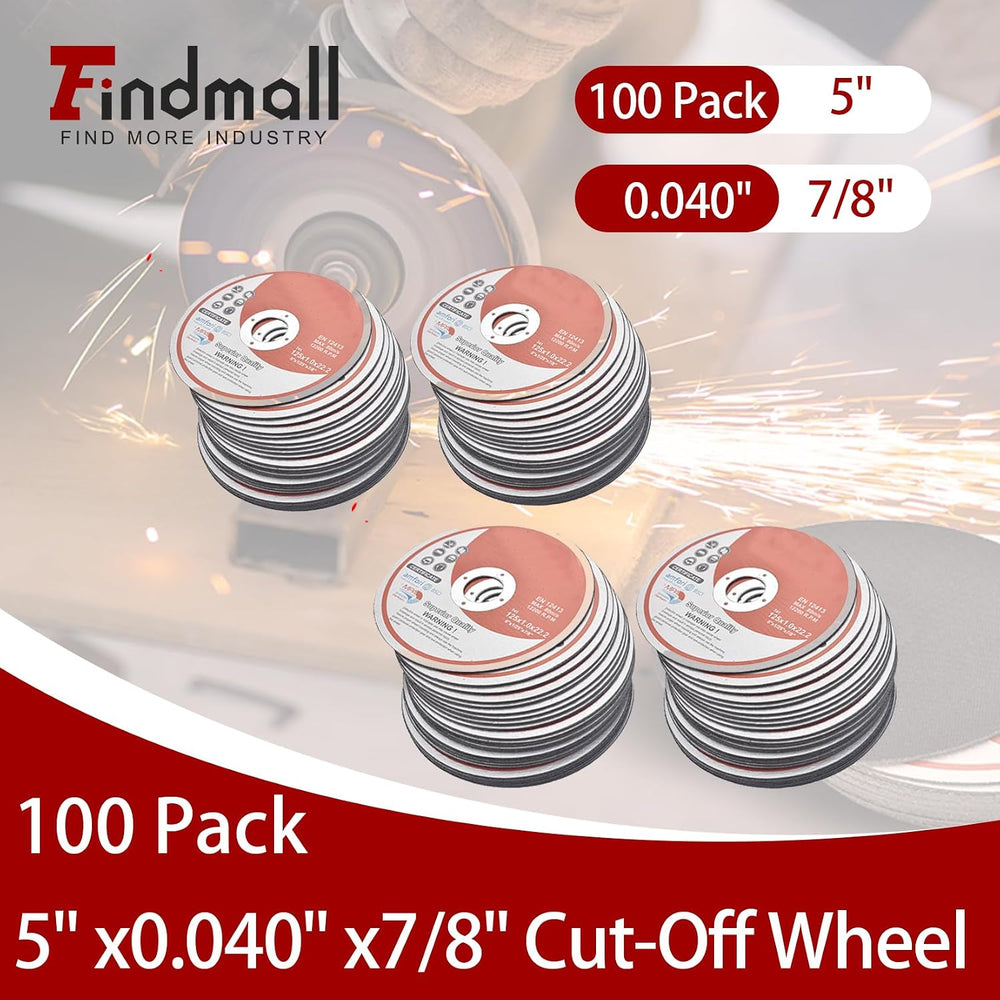 100 Pack 5" x.040 x7/8" Cut-Off Wheel - Metal & Stainless Steel...
