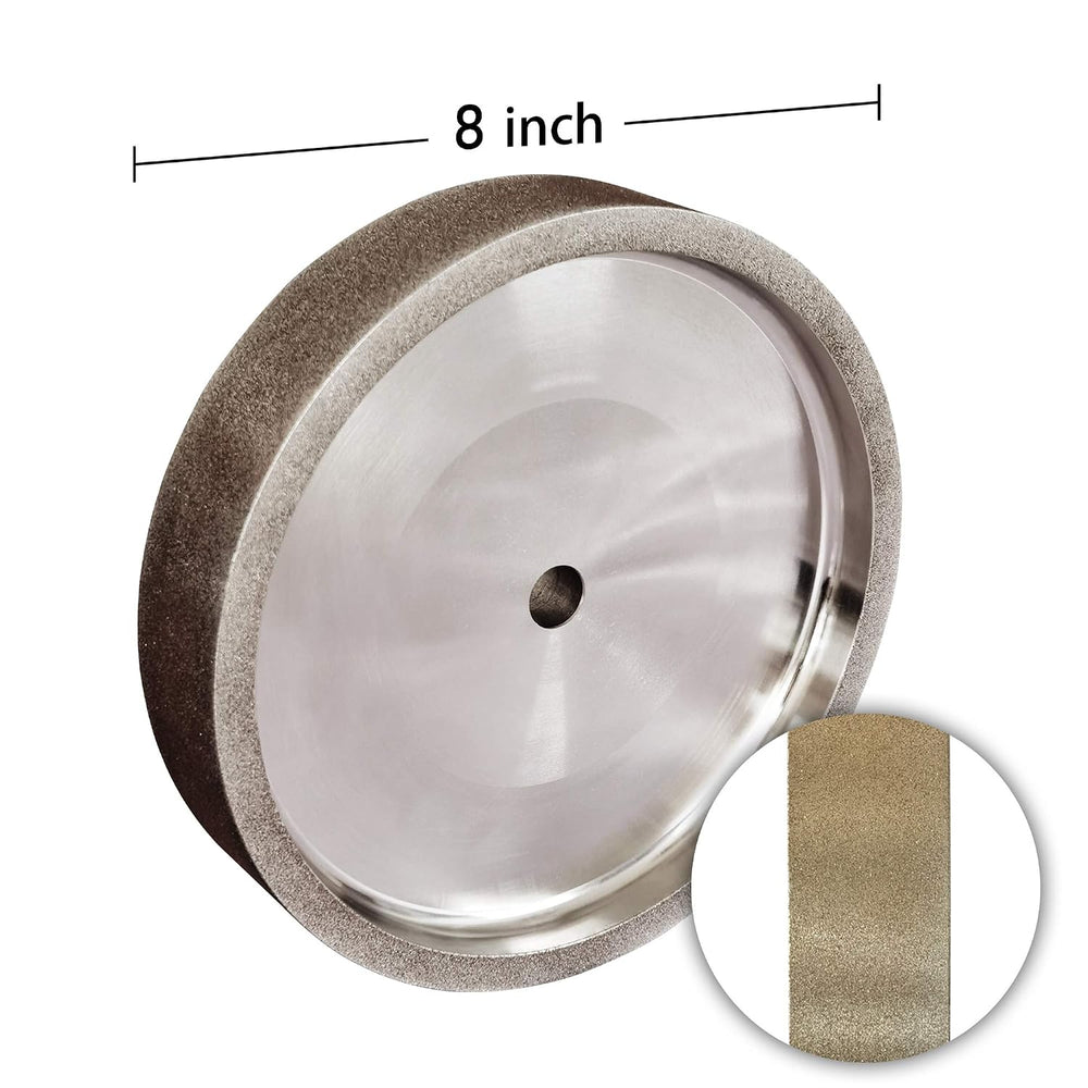 BUCKTOOL 180 Grit 8-Inch CBN Grinding Wheel, 1.5-Inch Wide, 5/8-Inch Arbor