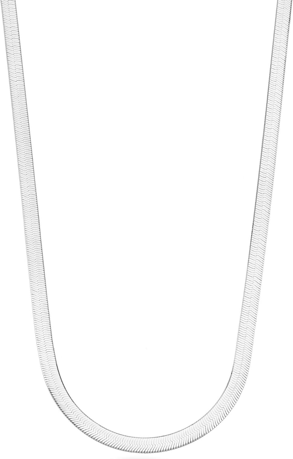Miabella Italian 925 Sterling Silver, 18K Gold Plated Herringbone Necklace