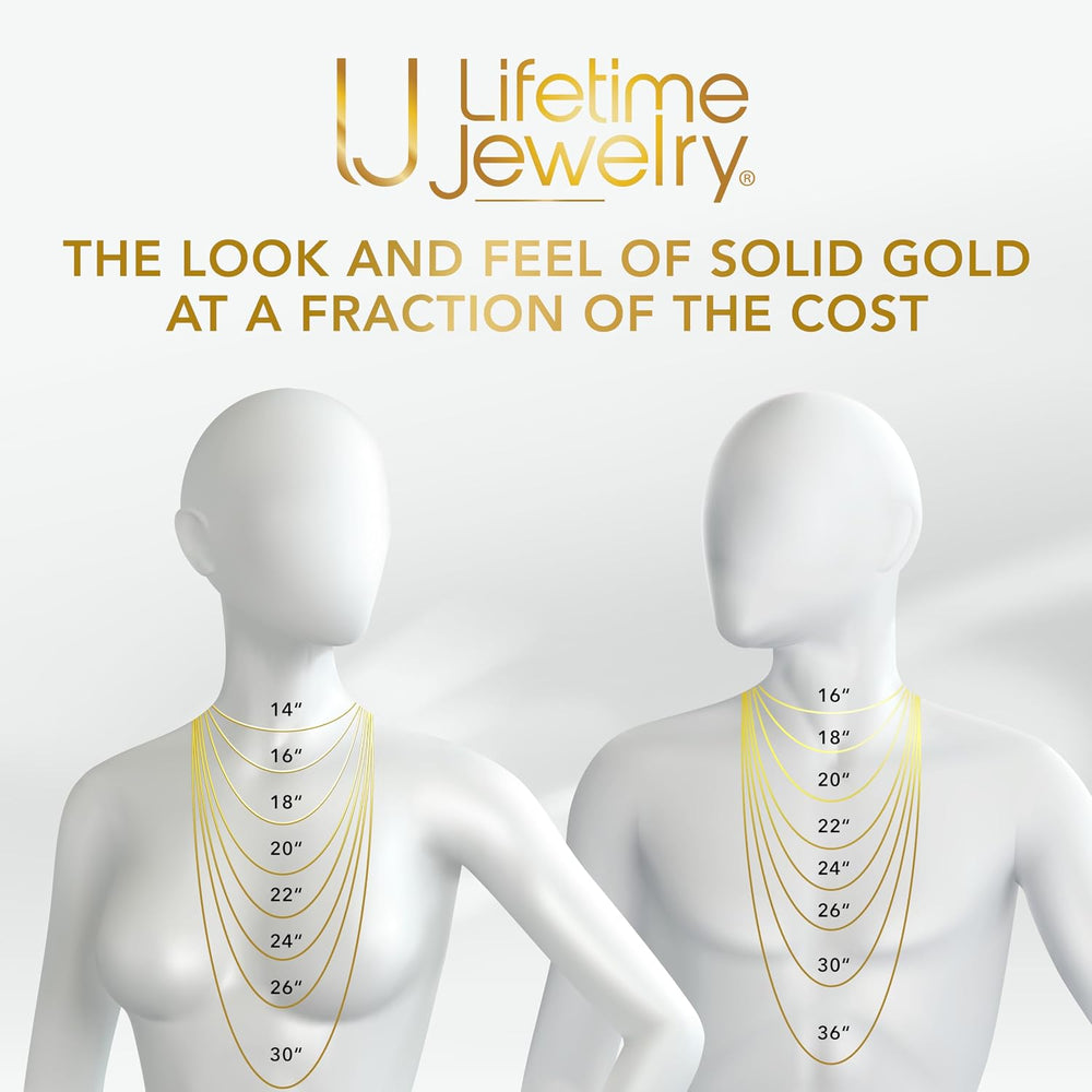 LIFETIME JEWELRY 5mm Flexible Gold Herringbone Necklace for Women & Men -...