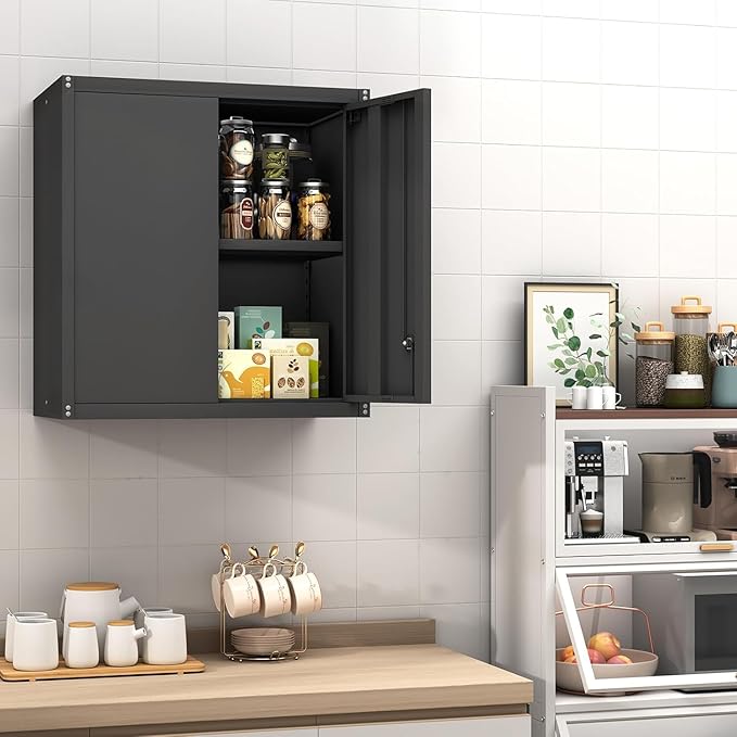 GREATMEET Locking Metal Wall Cabinets