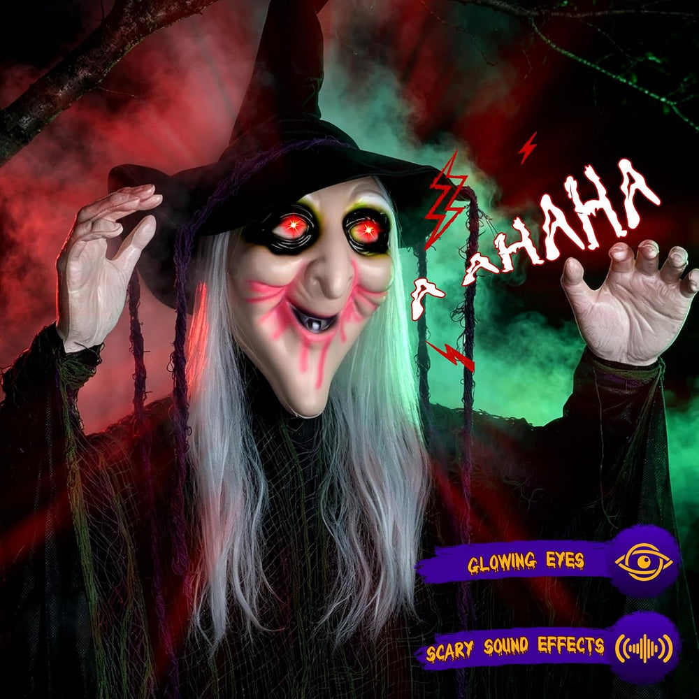 6ft 70'' Large Hanging Witch Scary Halloween Decorations Outdoor Indoor