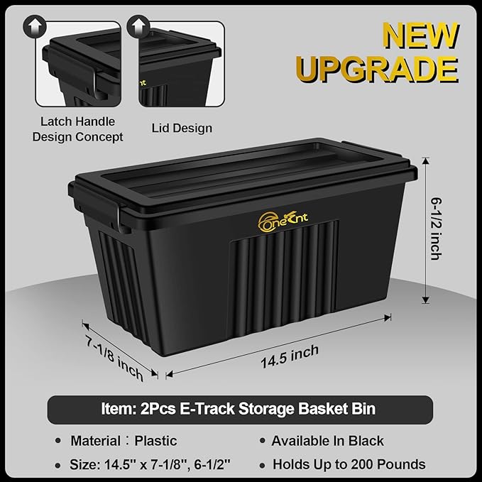 2 Pack E-Track Basket Storage Bin