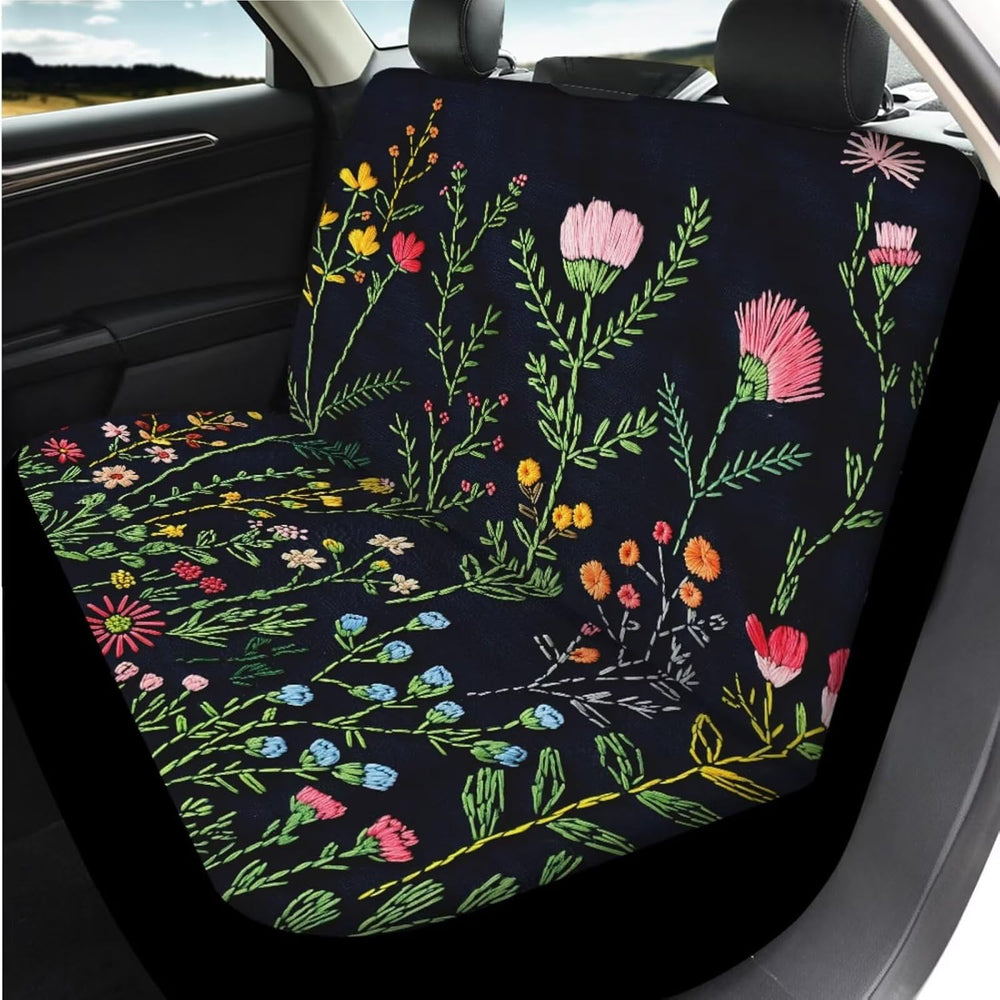 14 Pcs Wildflower Car Seat Covers Full Set with Steering Wheel Cover, Armrest...