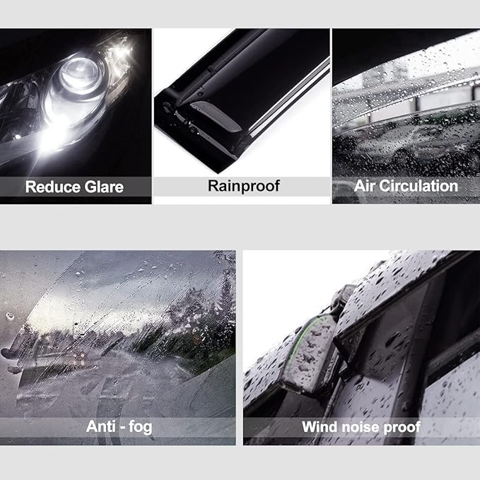 Original Side Rain Guards, Window Visors Compatible