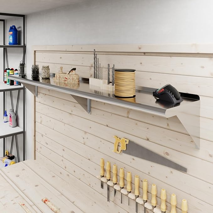 AmGood 72" Long X 12" Deep Stainless Steel Wall Shelf | NSF Certifi...