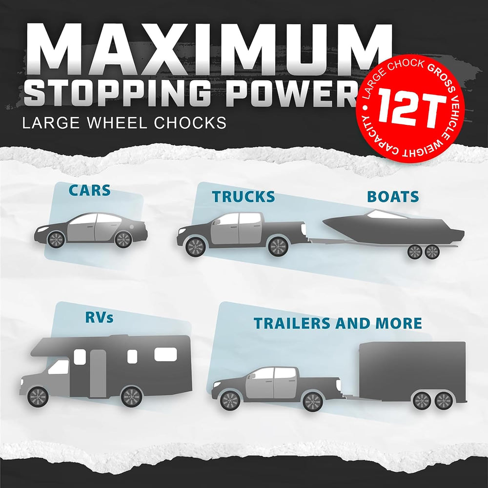 Wheel Chocks for Cars, RVs, Trucks, Trailers, and Vehicles G.V.W. up to 12T, ...
