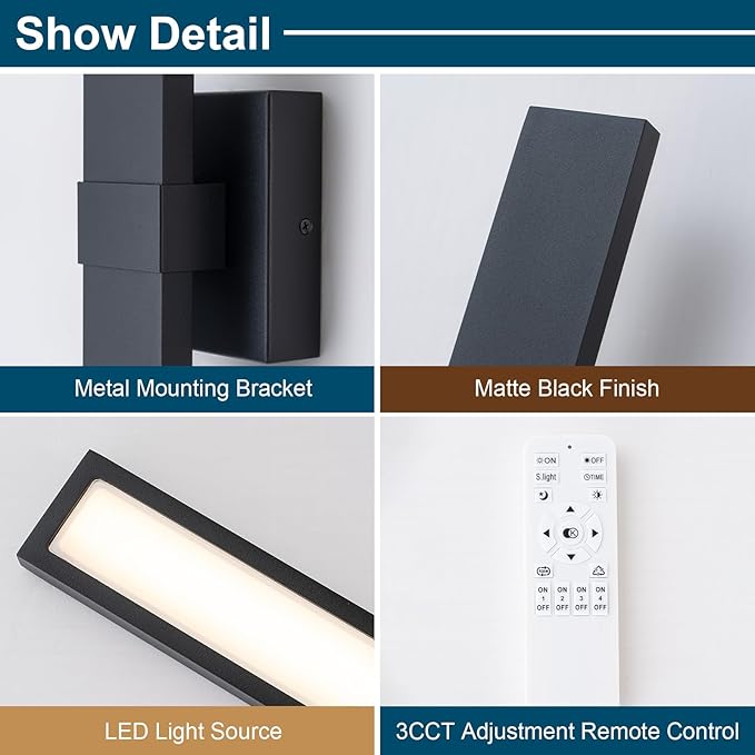 Modern Outdoor Wall Light 3CCT Dimmable LED Outdoor Sconce Lights