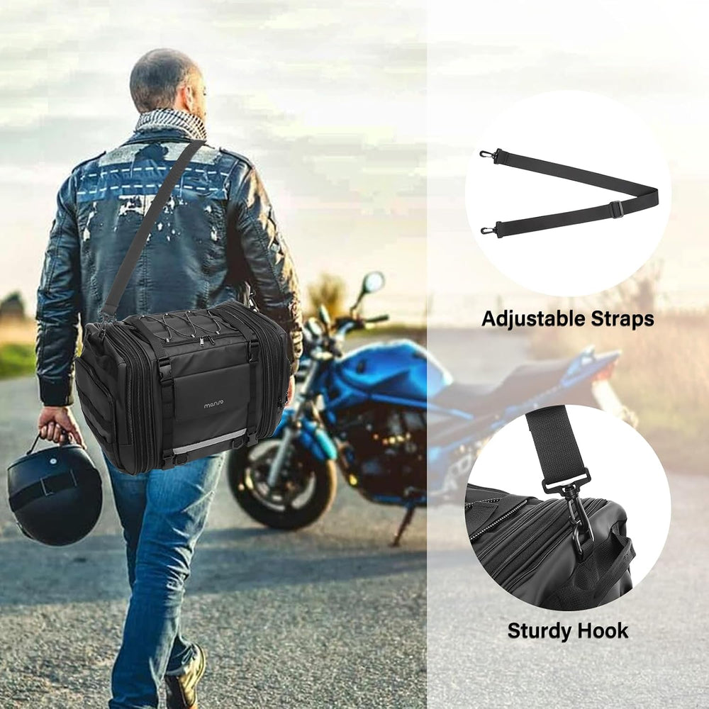 MOSISO Motorcycle Tail Bag with Expandable Capacity 32L-48L, Motorcycle Rear ...