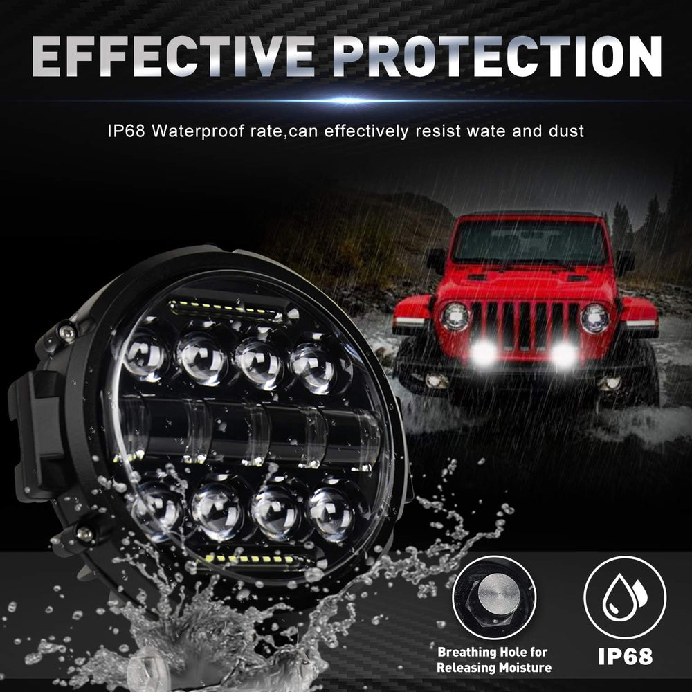 7 Inch Round LED Work Light,60W Flood Spot Combo Beam LED Light Bar