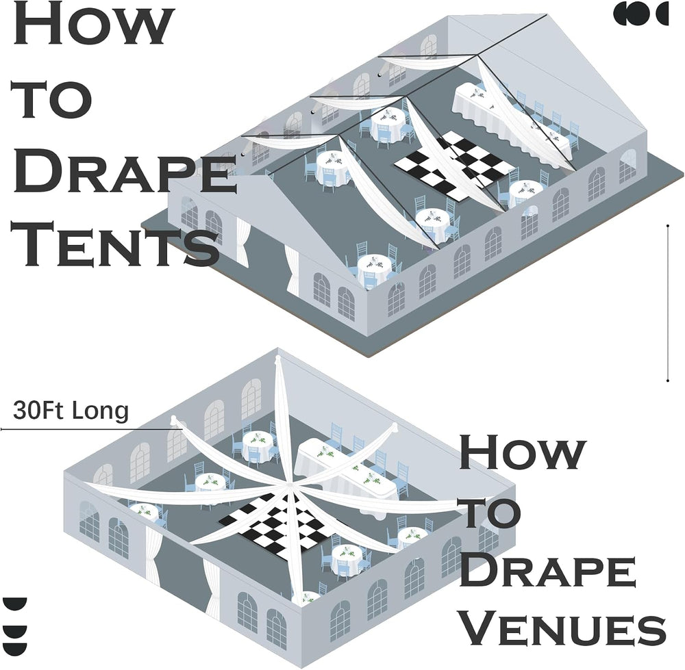 50ftx40ft Black Ceiling Curtain for Halloween Parties