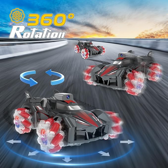 Yasola RC Car with Camera for Kids, Remote Control 360° Rotating High Speed