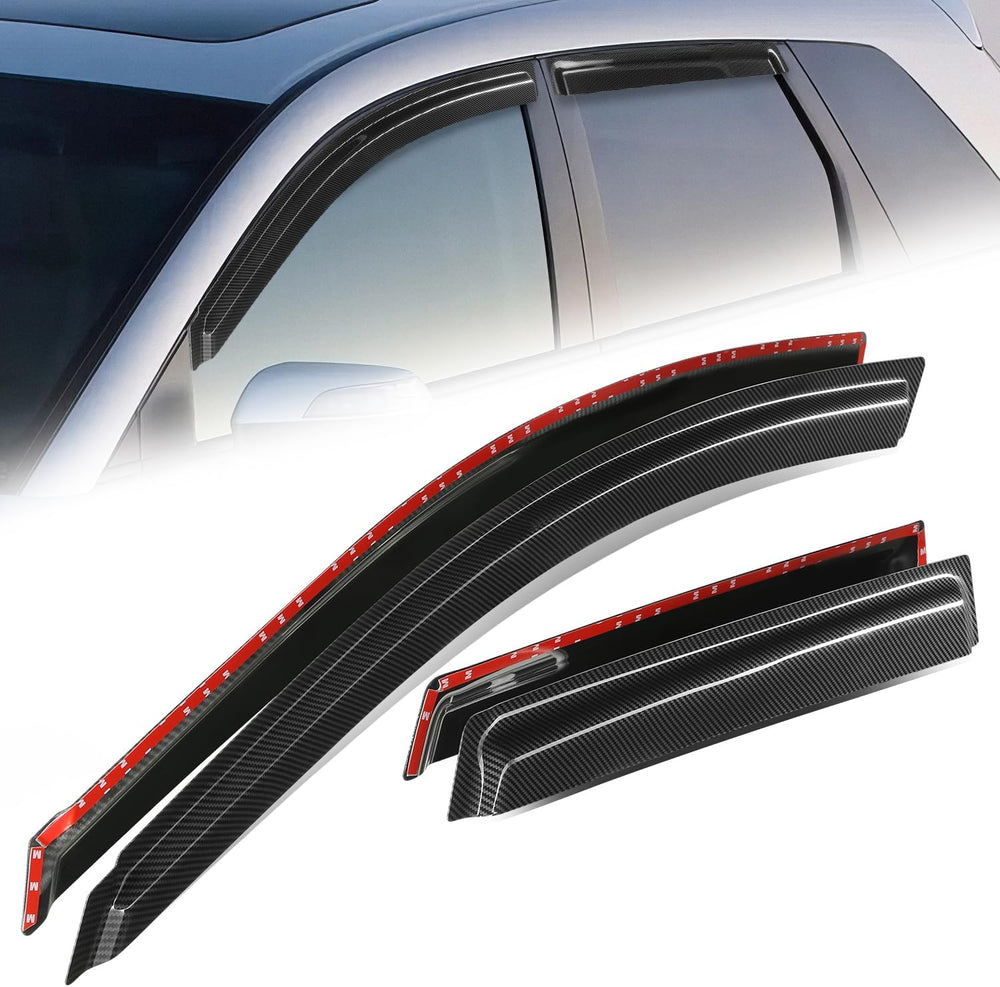 Auto Dynasty 4Pcs Carbon Fiber Pattern Window Visors Compatible