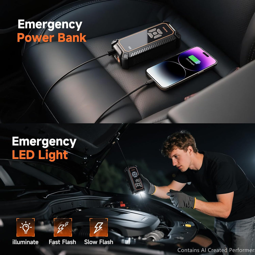 OlarHike Tire Inflator Portable Air Compressor,Dual Power-3*3000mAh &12V DC