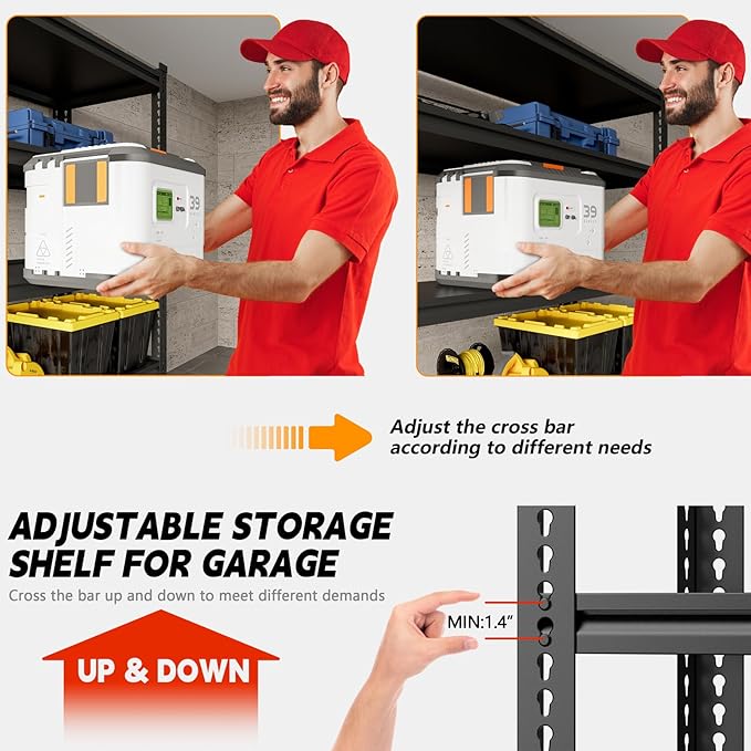 Garage Shelving, Boltless Assembly, Adjustable Large Garage Storage Shelves