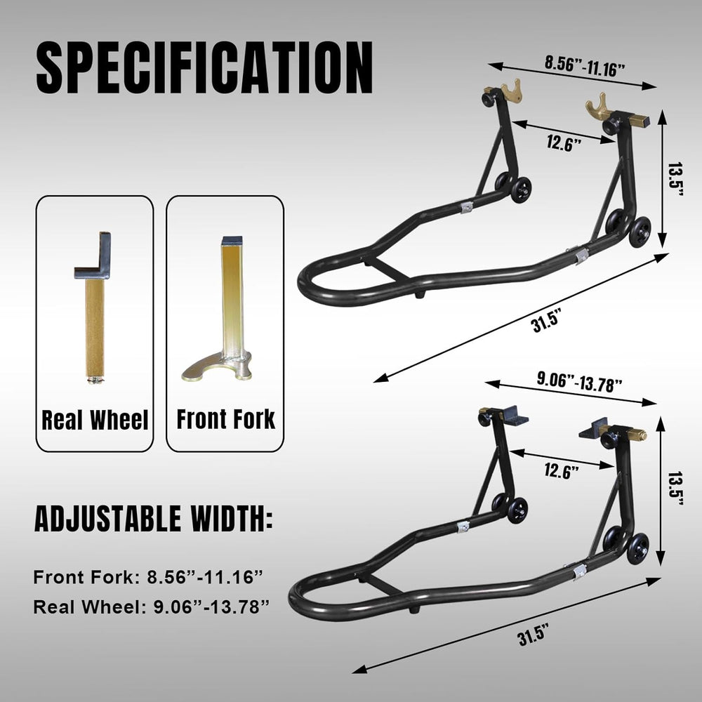 Jack Boss Motorcycle Stand Rear Combo Wheel Lift Stand, 500Lbs Capacity,Swing...
