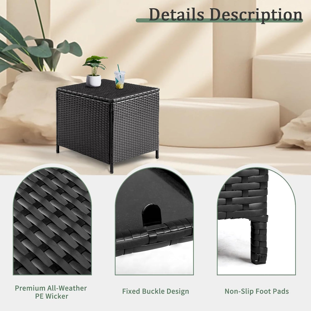 VINGLI 27 Gallon Outdoor Deck Box, Wicker Outdoor Storage Box with Lid, Small...