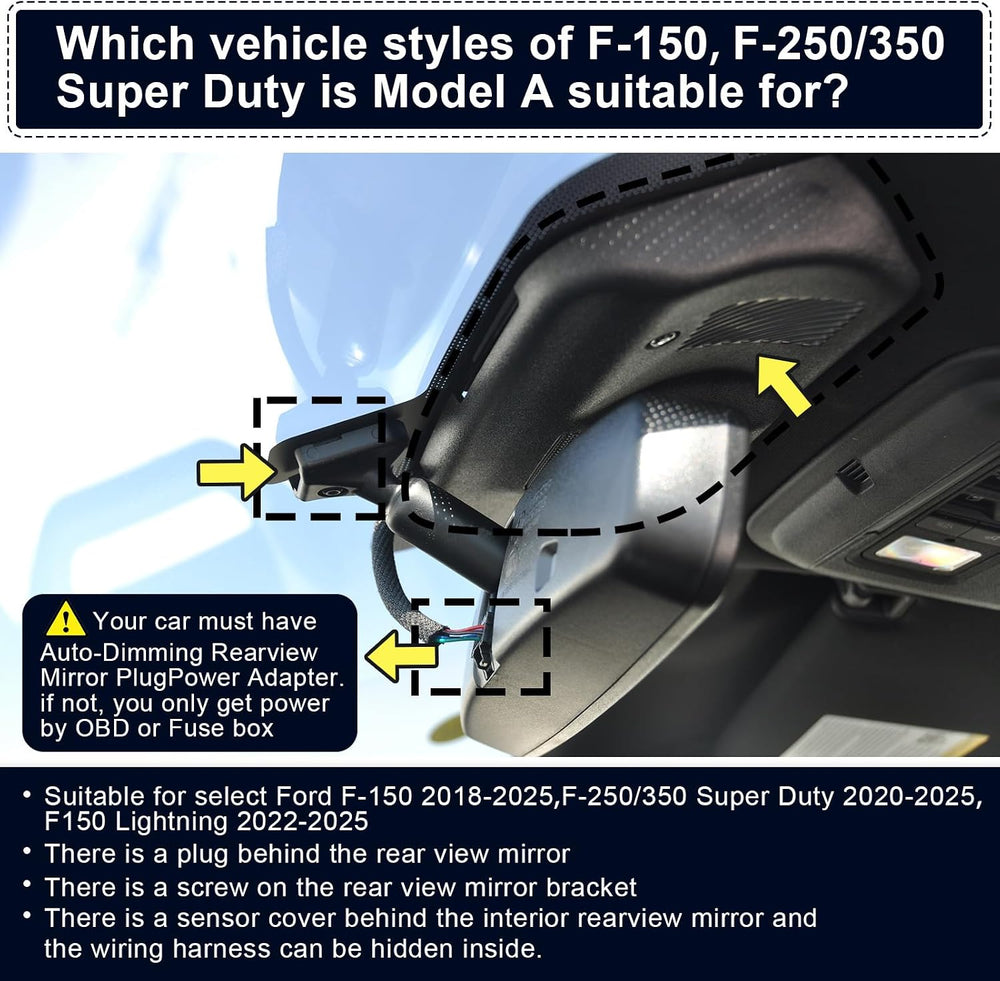 Mangoal Front 4K Rear 1080P Dash Cam for F150 2018-2026 F250-F450 2020-2026