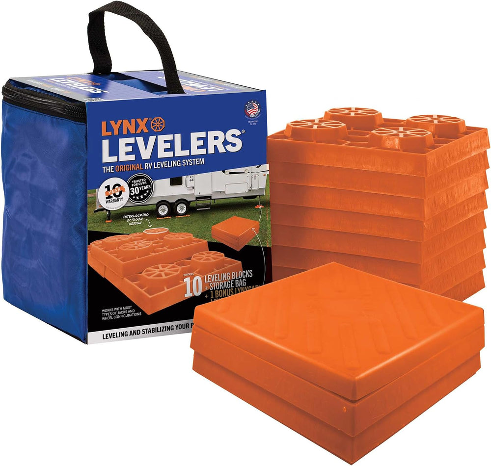 Lynx Levelers 11 Pack Including 1 Lynx Cap Level Top for RV/Trailer/Motorhome...
