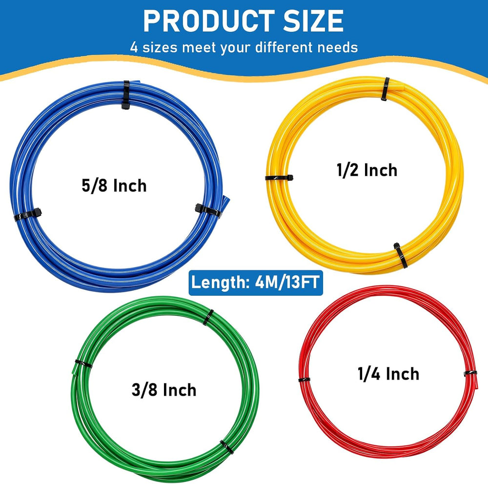 4Pcs 4M Air Conditioning Copper Tubing Pipe Extension Kit 1/4, 1/2, 3/8, 5/8 ...