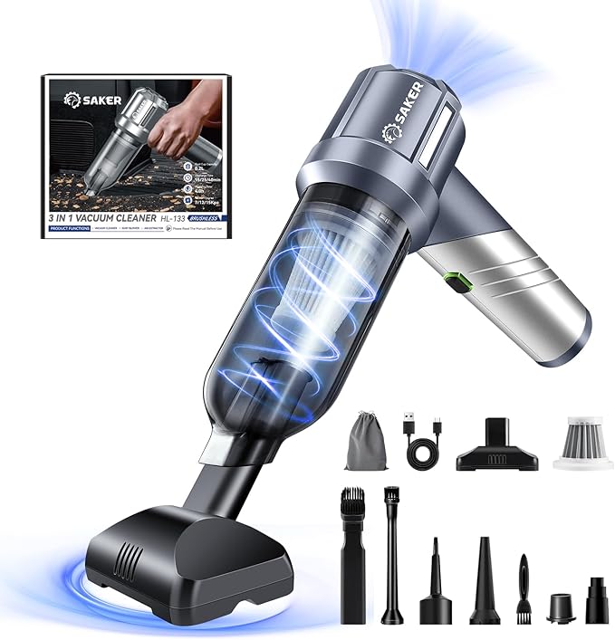 Saker Car Vacuum Portable Cordless, Foldable Mini Handheld Vacuum Cordless and