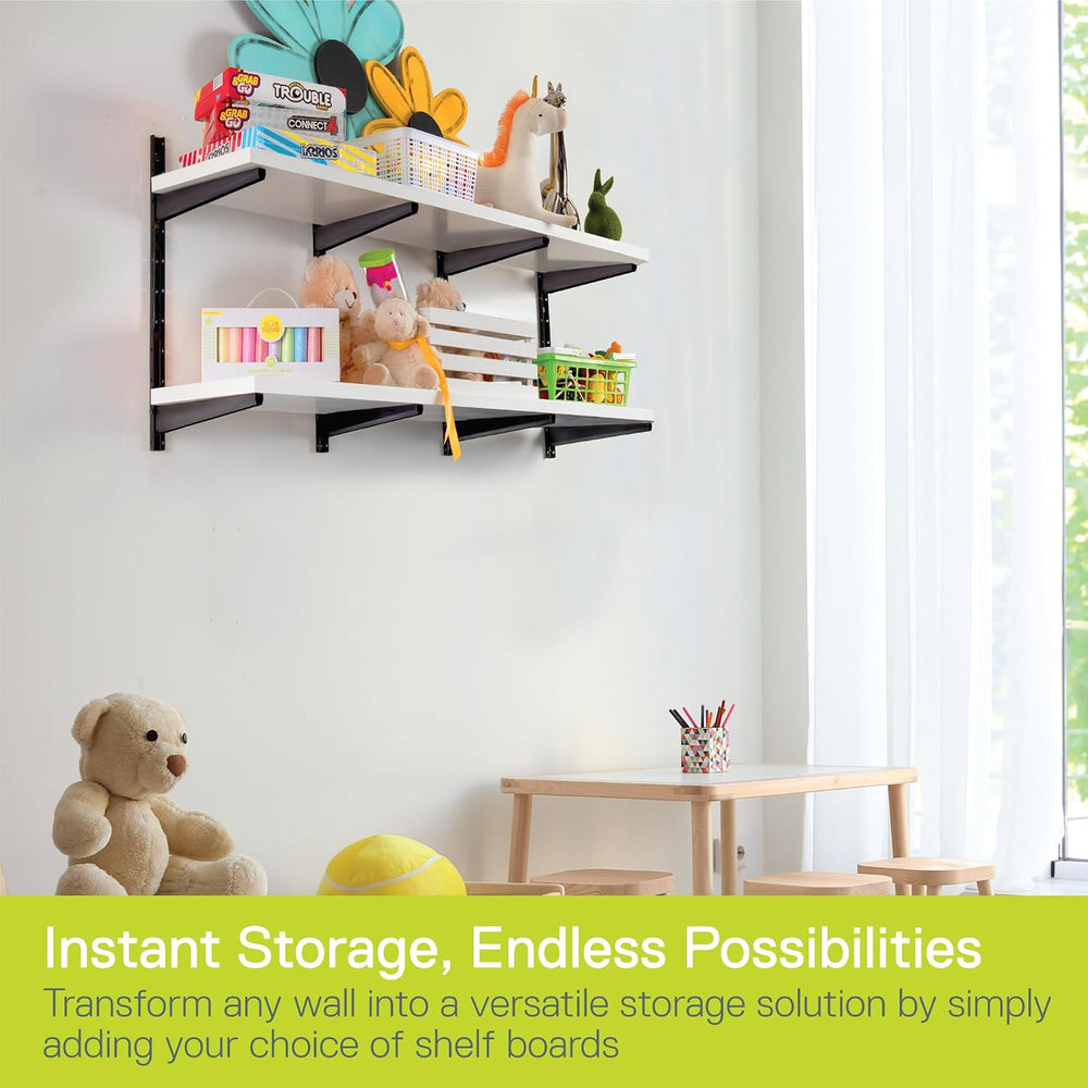 Delta Minimalistic Black Shelf Brackets Cycle, Set of 10 Fully Adjustable 12-...