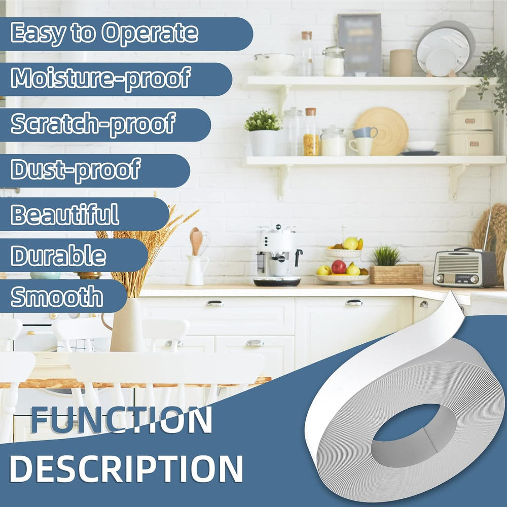 White Edge Banding, 1 inch x 50ft roll of Veneer PVC Edge Banding Pre-glued F...