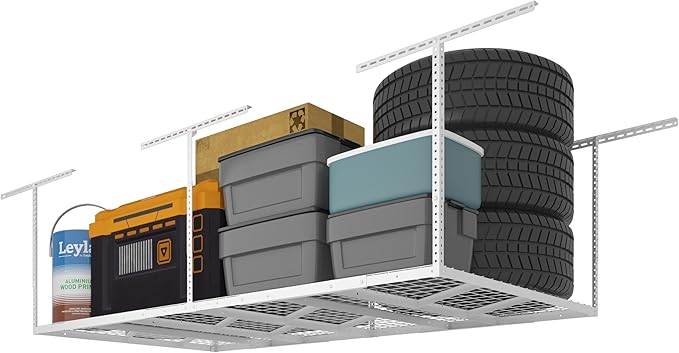 FLEXIMOUNTS Pro 4x8 Overhead Garage Storage Rack, Adjustable Storage
