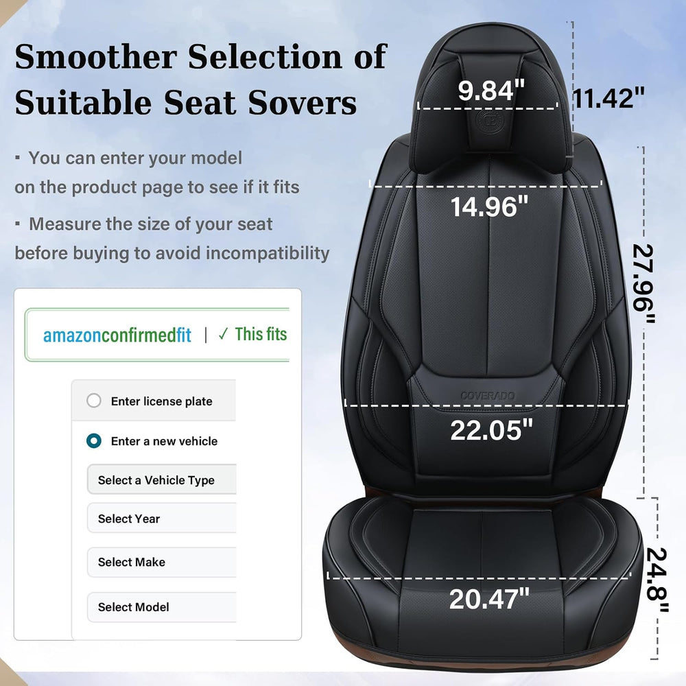 Coverado Universal Seat Covers Front, 2-Pack Universal Seat Covers for Cars, ...