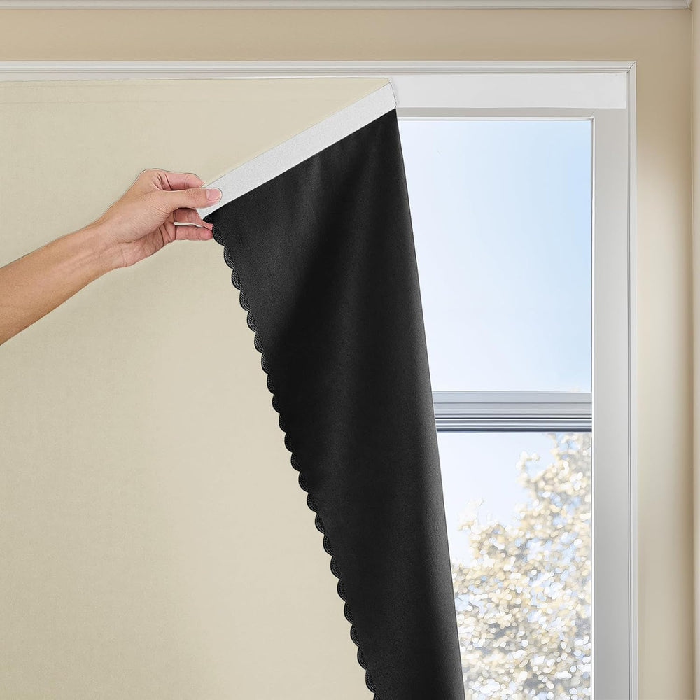JILRON Adhesive Curtain 100% Blackout No-Drill Easy Install for Bedroom Blind...